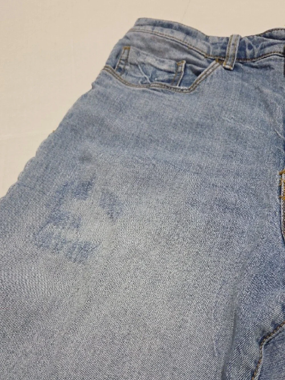 Anthropologie Light Wash Distressed Denim Cutoff Shorts - Picture 3 of 8